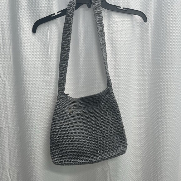 The SAK Gray Crochet Crossbody Bohemian Travel Bag - Picture 2 of 8